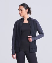 Sweat-shirt à capuche Girlie zippé contrasté