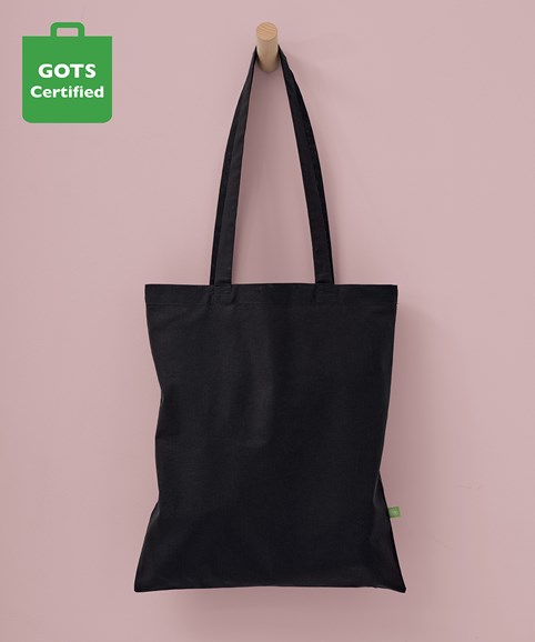 Organic cotton shopper long handle