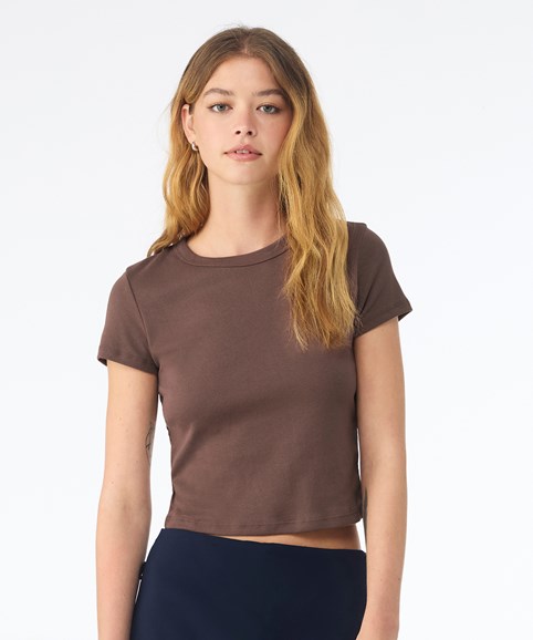 T-shirt femme micro-côte style bébé