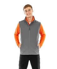 Softshell gilet imprimable et récyclé à 2 couches pour homme